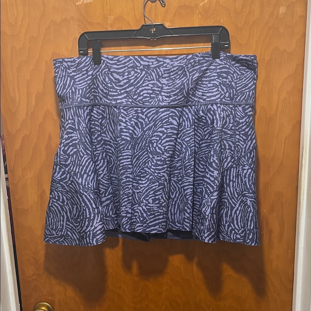 Athleta Navy Zebra Print Skater Skirt
